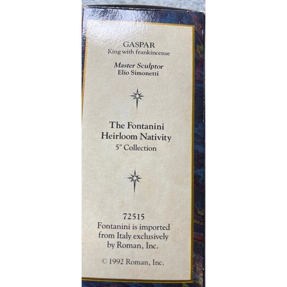 ROMAN FONTANINI HEIRLOOM NATIVITY 5" - GASPAR - KING W/ FRANKINCENSE - #72515 - Picture 5 of 6